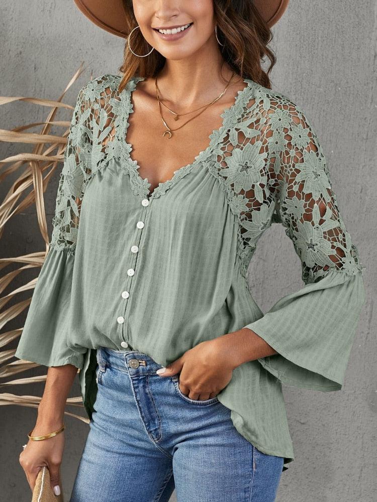 Blusa Feminina Costas e Ombros em Renda